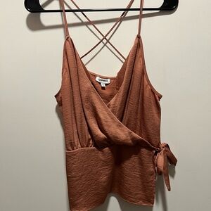 Women's Brown Wrap Top